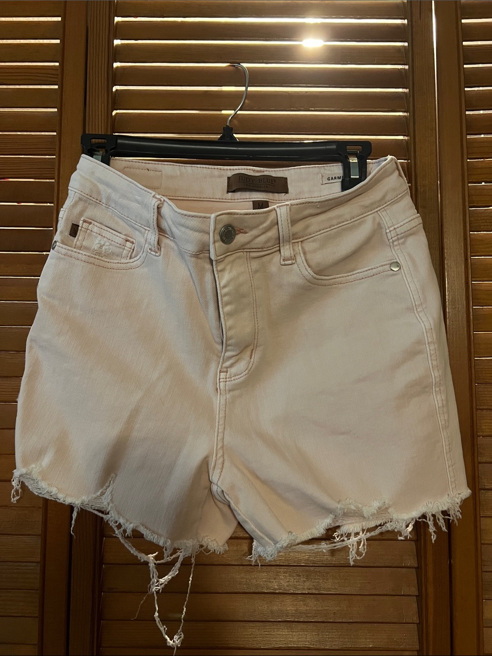 Judy Blue Blush Cutoff Frayed Denim Shorts